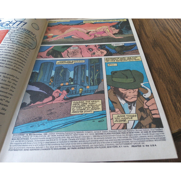 Wolverine #19 (Mid December 1989 Marvel Comics) - Picture 3 of 3